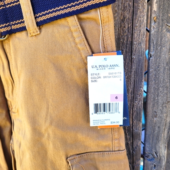 U.S.Polo Assn. Kinds Tan Cargo Shorts Boys Size 6 - Picture 13 of 16